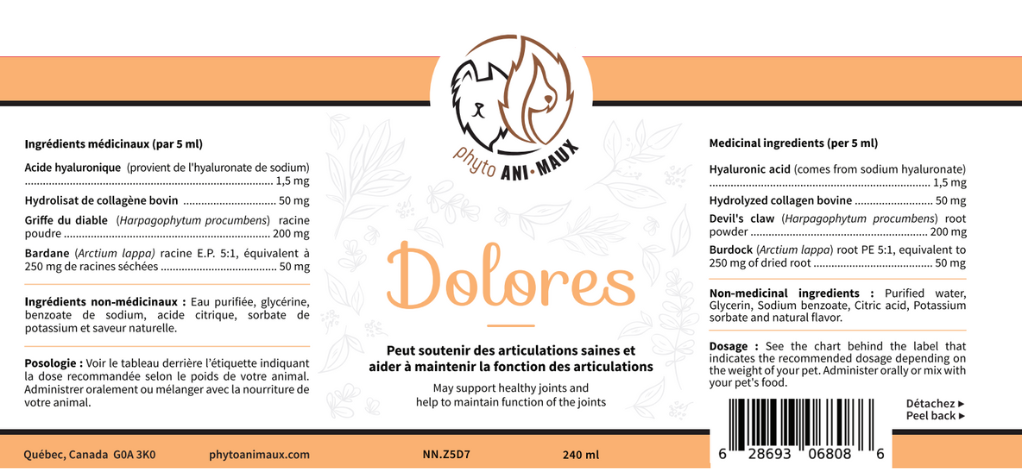 DOLORES (Douleur) pour chiens et chats