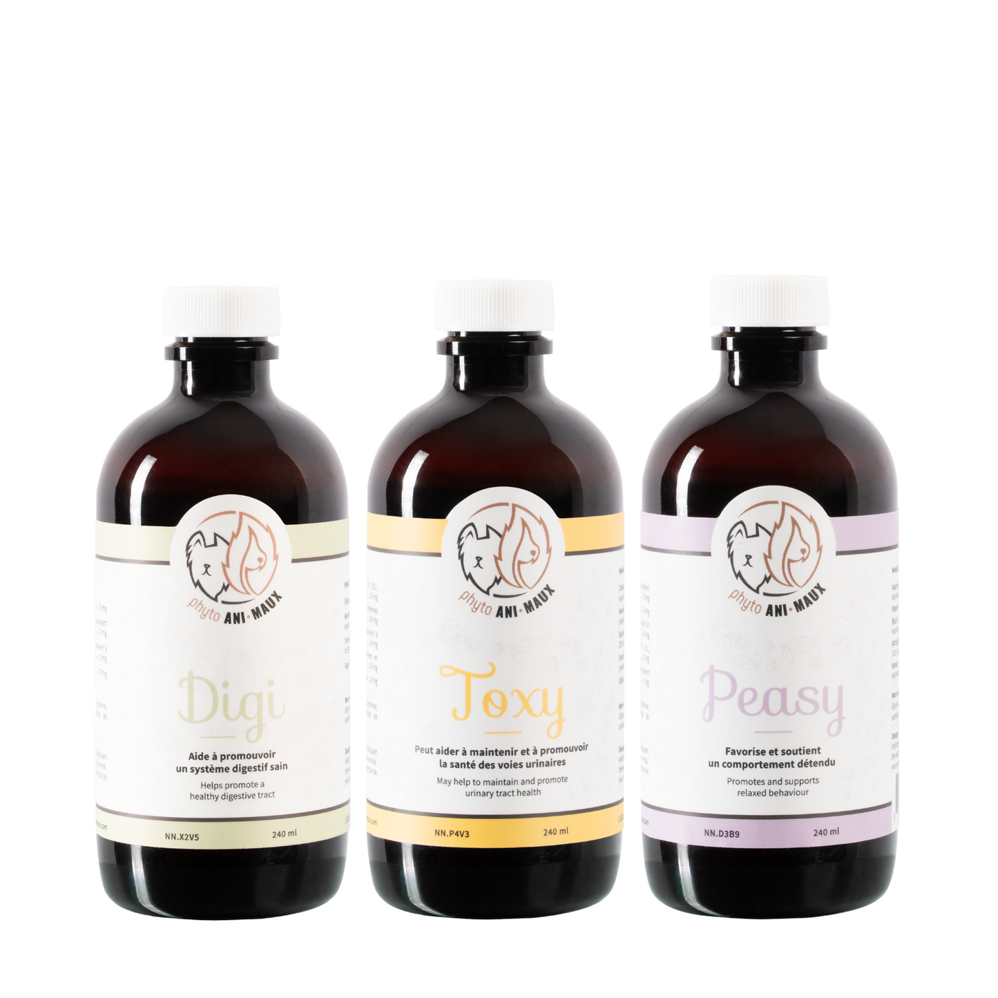 TRIO PEAU pour chiens et chats : DIGI, TOXY, PEASY