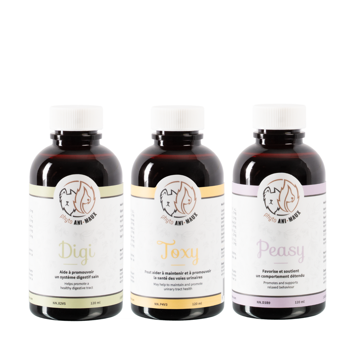 TRIO PEAU pour chiens et chats : DIGI, TOXY, PEASY
